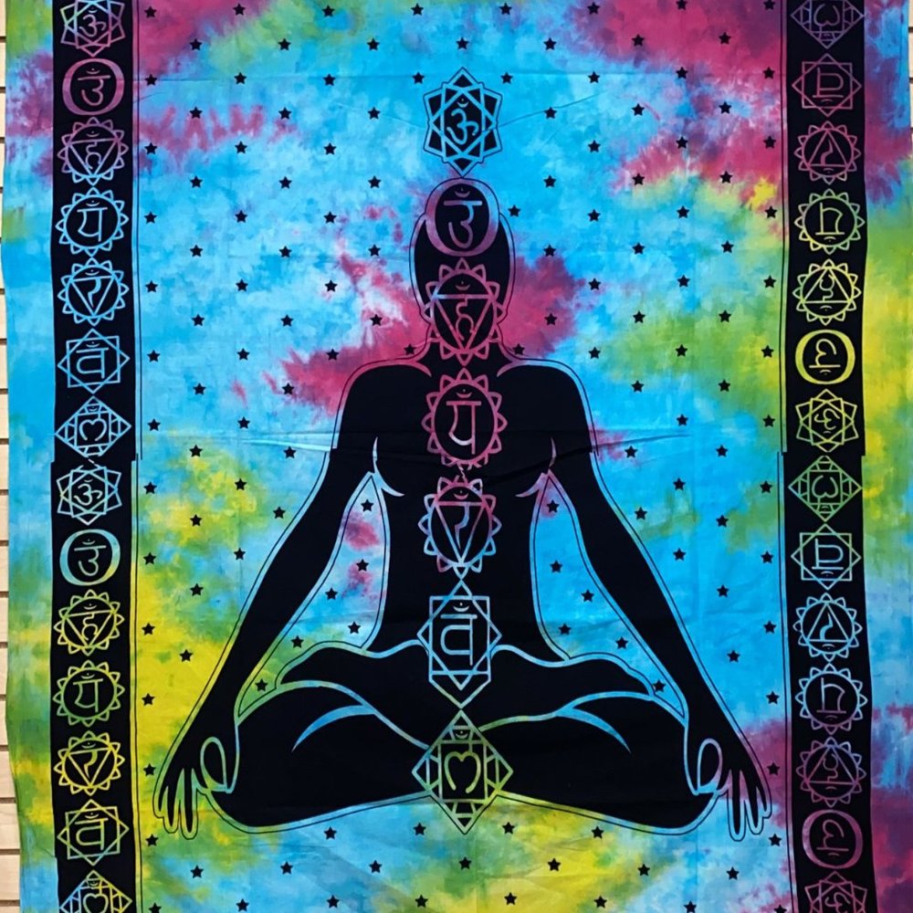 7 Chakras & Meditating Yogi Tapestry